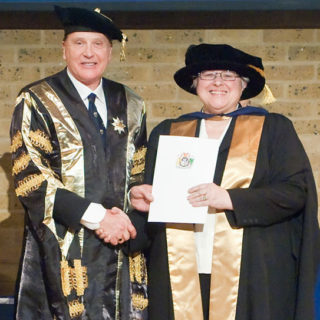 Dr Ruth Todd receiving her PhD in the History of Ideas in 2010 from Dr Brenden Tempest-Mogg